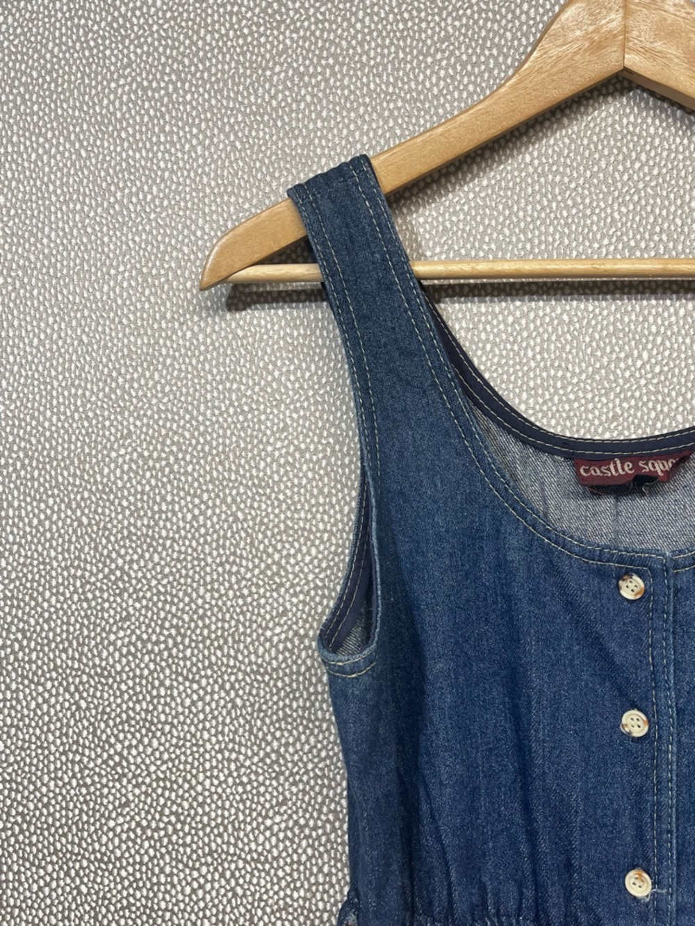 11/12 Vintage Castle Square Denim Jumper Dress - Picture 2 of 8